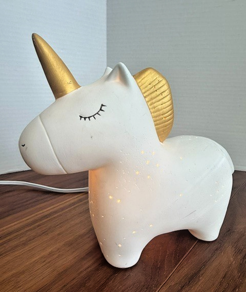 UNICORN Kids Night Light Table Lamp UNICORN Pegasus Plug-In Bday Gift Figurine